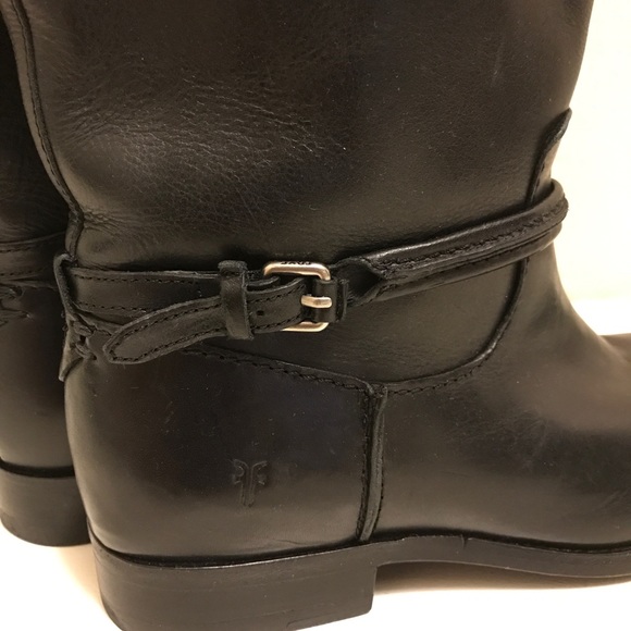 Frye Women Melissa Seam Leather Black Boots SZ6.5 - Picture 4 of 9